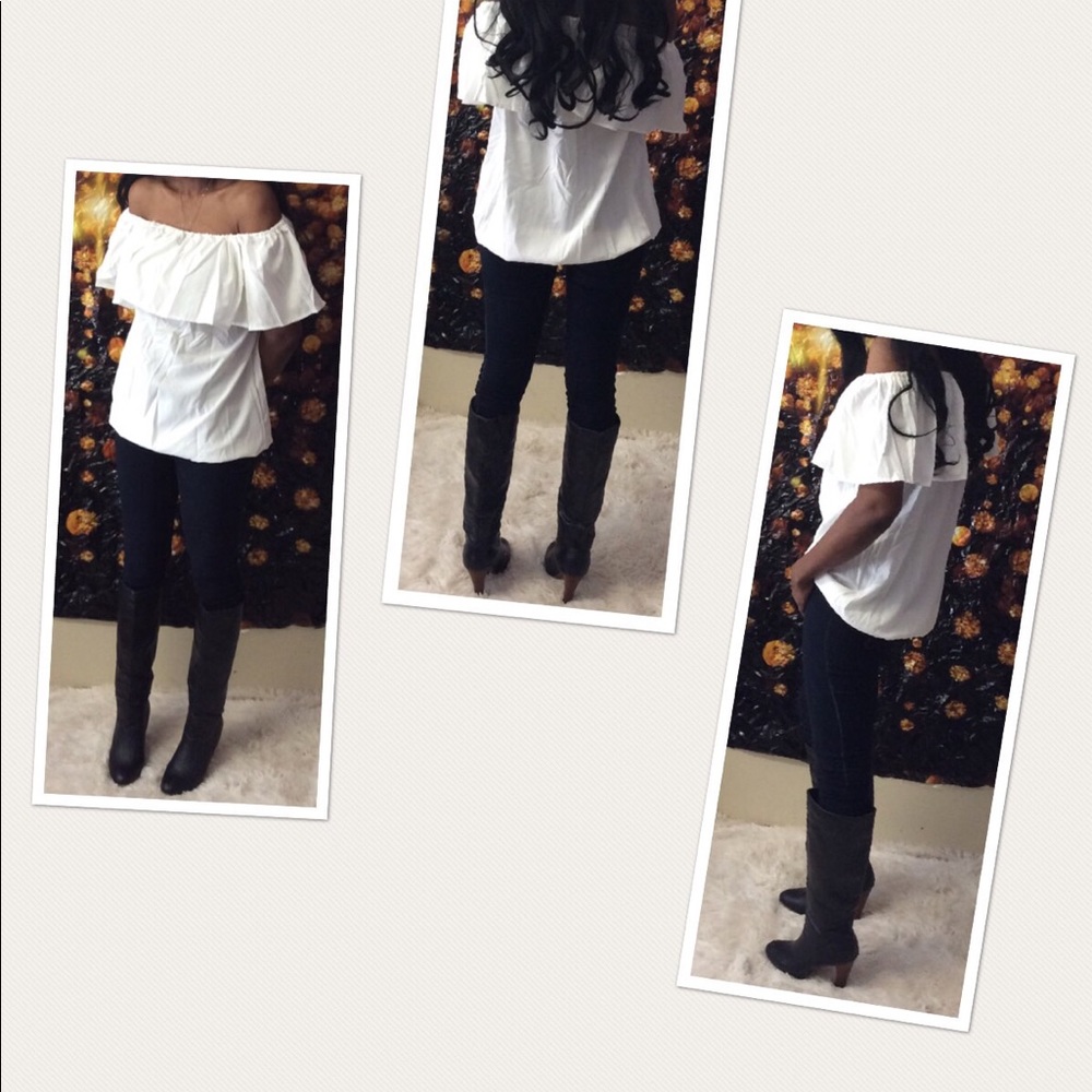 Pre-own 1pcs Off Shoulder Elastic Slash Neck Tops - Picture 3 of 4